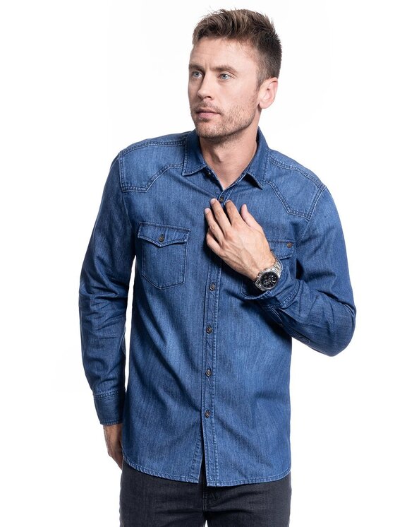 Mustang Mustang Camicia CALVIN Blu Regular Fit