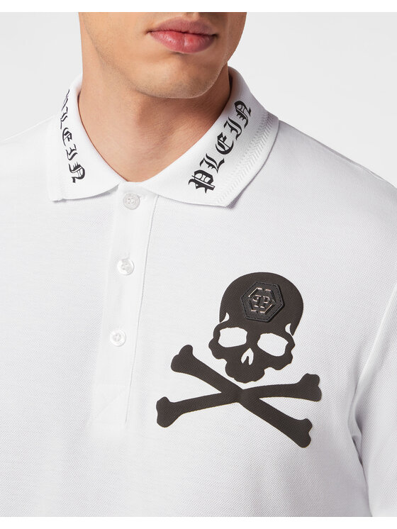 PHILIPP PLEIN PHILIPP PLEIN Polo 231 Biały Slim Fit