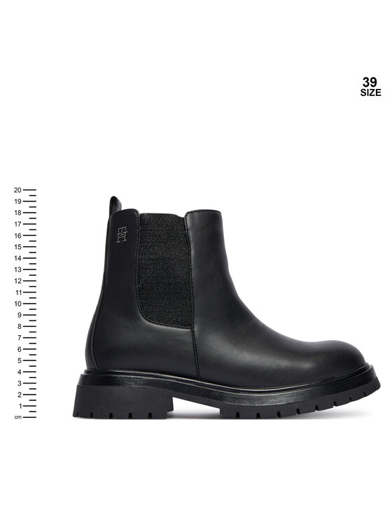 Tommy Hilfiger Tommy Hilfiger Polokozačky Chelsea Boot T3A5-34152-1355 D Černá