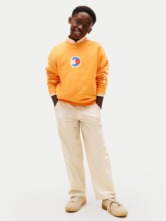 Tommy Hilfiger Tommy Hilfiger Felpa Smiley Flag KB0KB10258 Arancione Regular Fit