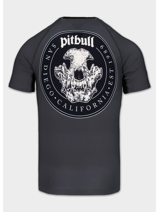 PITBULL PITBULL Koszulka techniczna SKULL LOGO Szary Regular Fit
