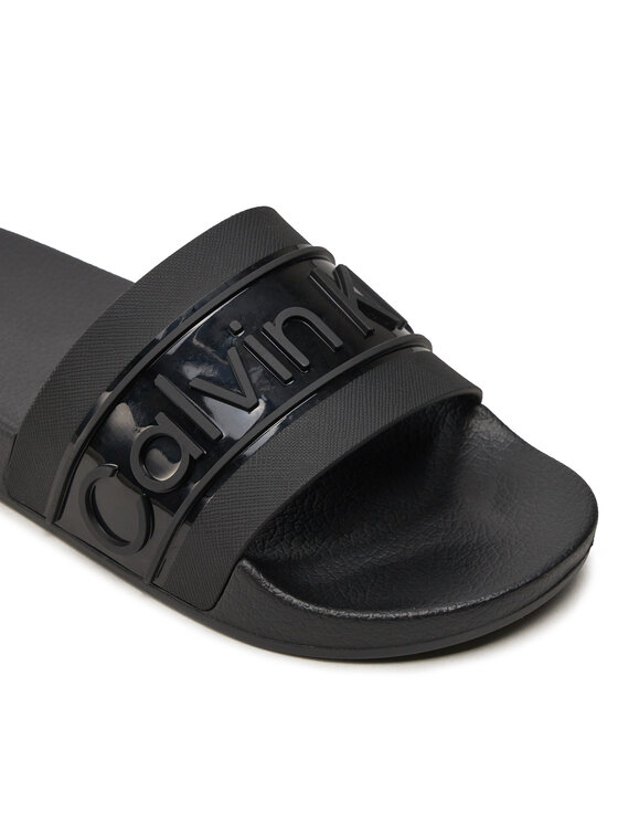 Calvin Klein Calvin Klein Šlepetės Slide Tpu Saffiano HW0HW02107 Juoda
