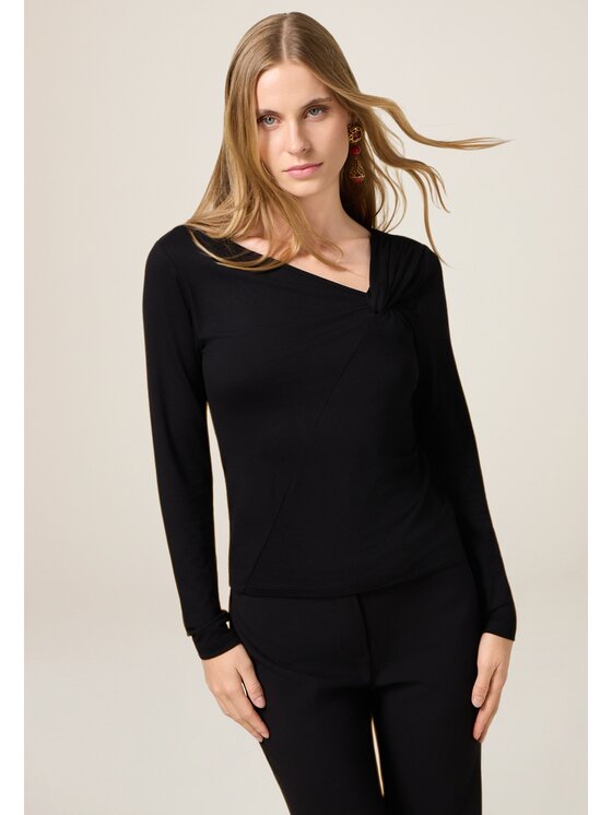 Oltre Oltre T-shirt G094J004549N033 Nero Slim Fit