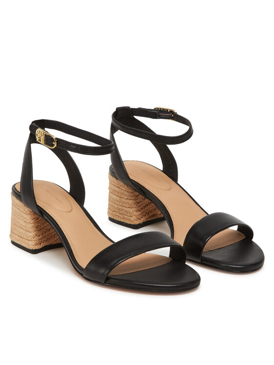 Tommy Hilfiger Tommy Hilfiger Εσπαντρίγιες Leather Ankle Strap Espad Sandal FW0FW08533 Μαύρο