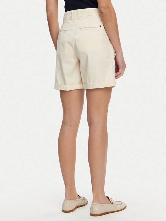 Tommy Hilfiger Tommy Hilfiger Šortky z materiálu WW0WW42457 Écru Regular Fit