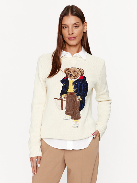 Polo Ralph Lauren Pulover 211910427001 Écru Regular Fit
