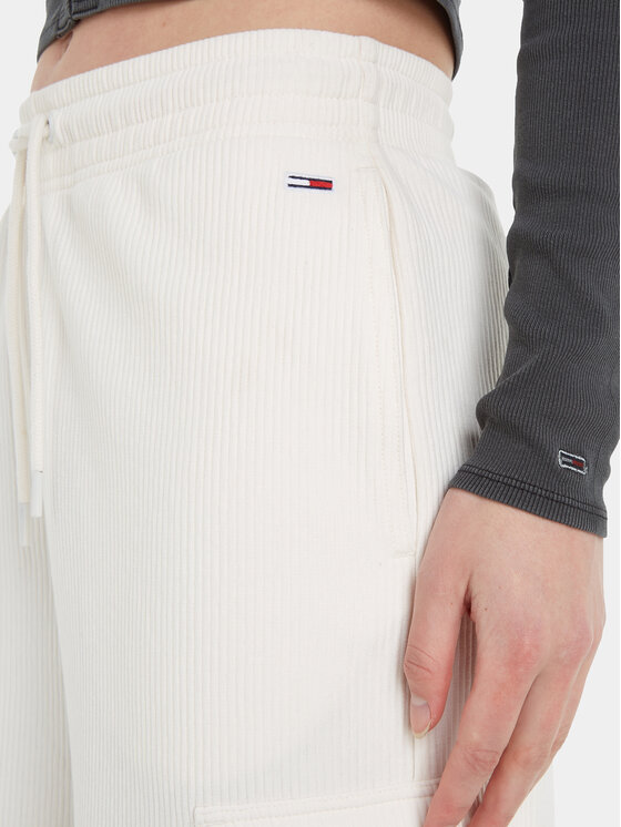 Tommy Jeans Pantalon jogging Ottoman DW0DW16383 Blanc Relaxed Fit