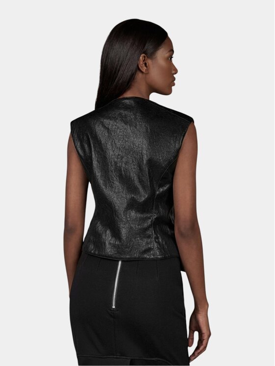 MADE BY SOCIETY MADE BY SOCIETY Kurtka anorak OUTLANDER Vest - V27227 Czarny Basic Fit