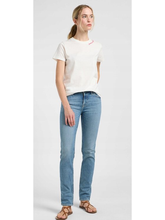 Lee Lee T-Shirt Little Embroidery Tee Biały Regular Fit