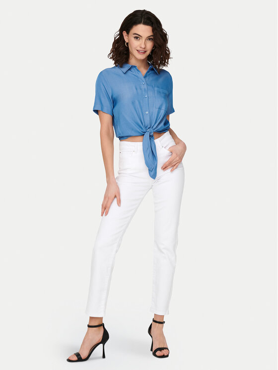 ONLY ONLY Džínsy Emily 15292435 Biela Straight Fit