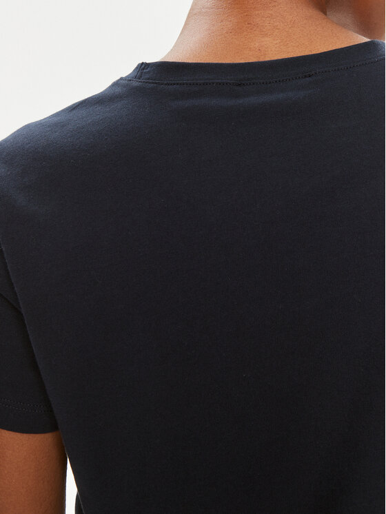 Sisley Sisley T-shirt 3I1XL100Y Crna Slim Fit