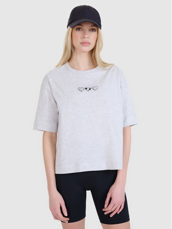 4F 4F T-Shirt 4FRSS25TTSHF2873-27M Šedá Oversize