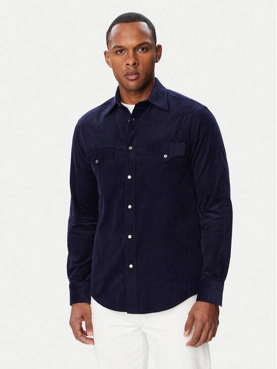 Tommy Hilfiger Tommy Hilfiger Särk Western Corduroy MW0MW45647 Tumesinine Regular Fit