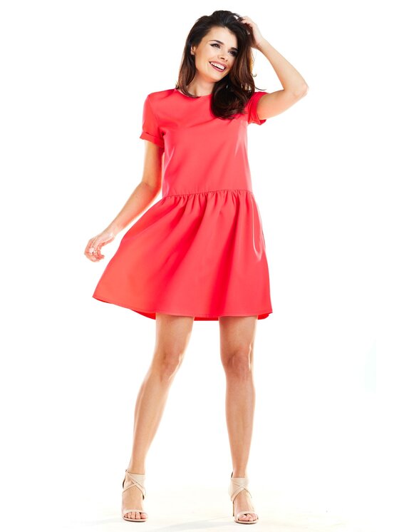 Awama Awama Sukienka letnia A277 Fioletowy Basic Fit