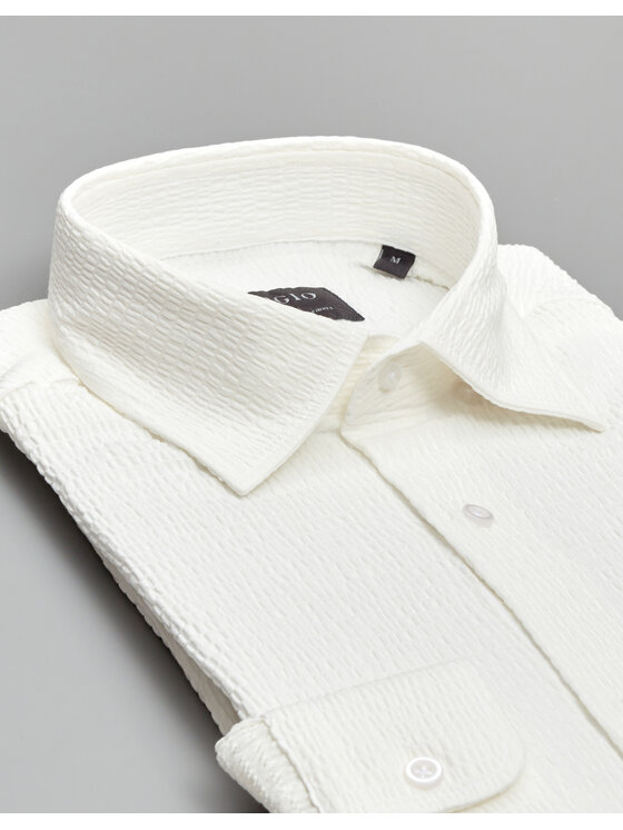 Borgio Borgio Koszula gonzaga 00580 Écru Slim Fit