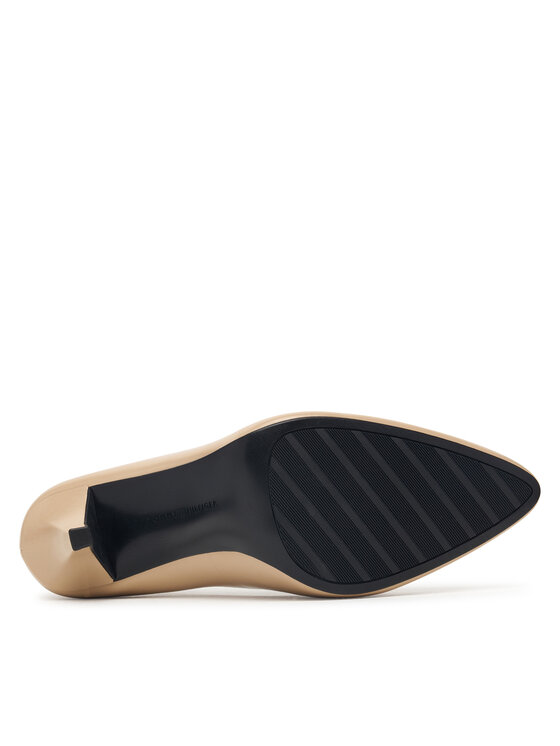 Tommy Hilfiger Tommy Hilfiger Pantofi cu toc subțire High Heel Court Leather Shoe FW0FW09527 Bej