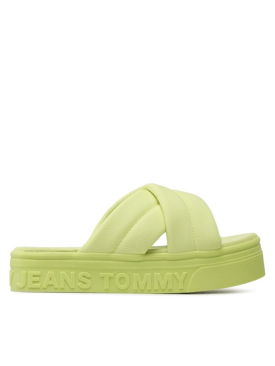 Tommy Jeans Iešļūcenes Fltfrm Sandal EN0EN02116 Zaļš