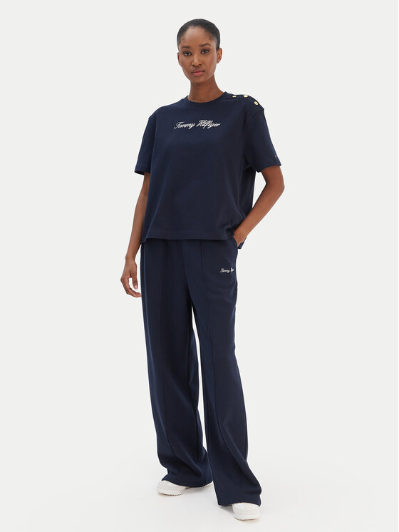 Tommy Hilfiger Tommy Hilfiger Majica Script WW0WW47819 Mornarsko modra Regular Fit