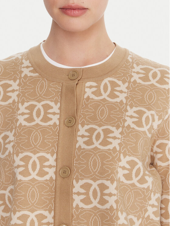 PINKO PINKO Cardigan Found Someone 106043 A2YD Bej Regular Fit