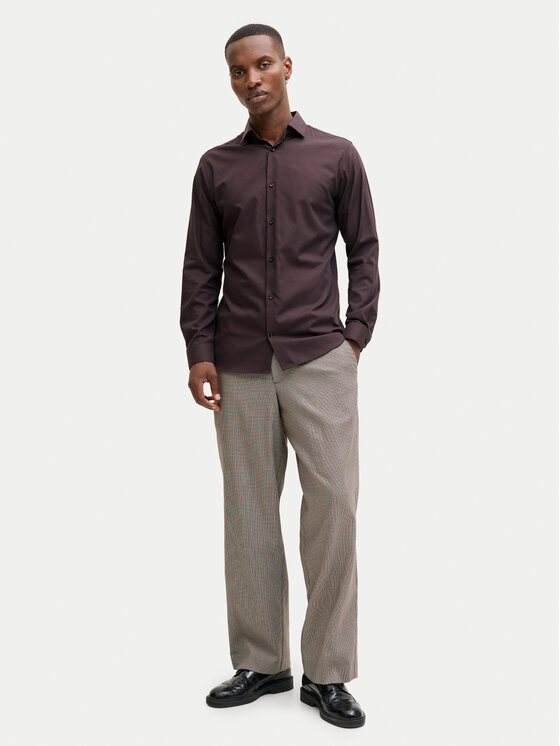 Jack & Jones Jack & Jones Koszula Parker 12227385 Bordowy Slim Fit