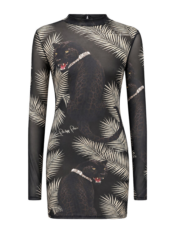 PHILIPP PLEIN PHILIPP PLEIN Večerní šaty 32162 Černá Fitted Fit