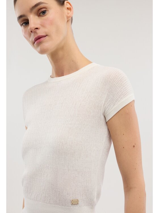 Trussardi Trussardi Sweter M8086001229N011 Biały Regular Fit