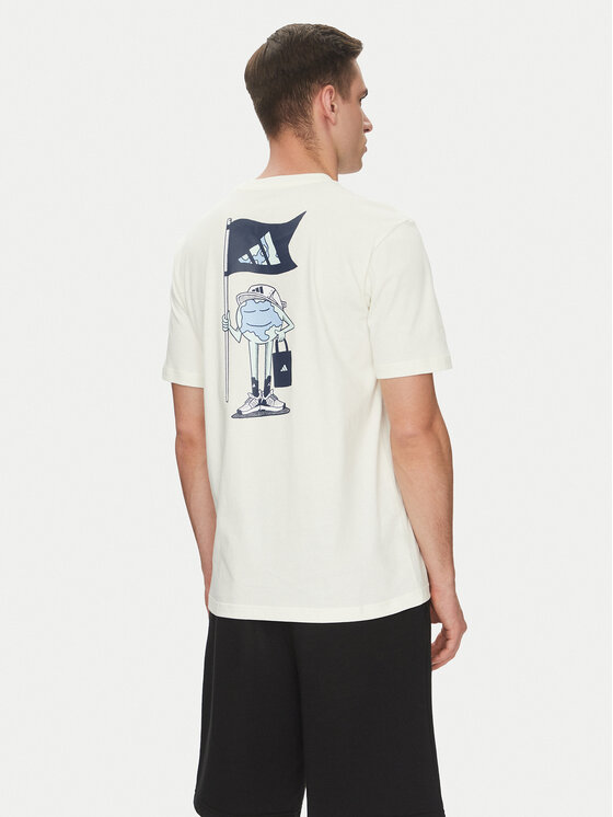 adidas adidas Marškinėliai Earth Day Graphic JI6756 Balta Regular Fit