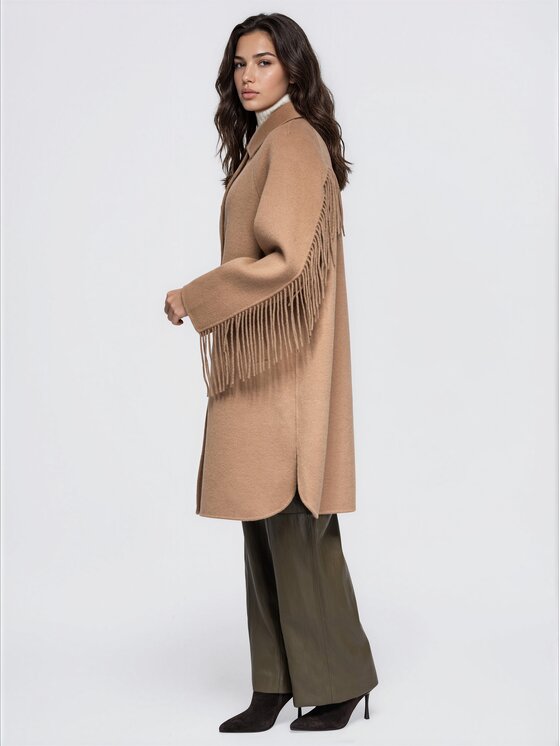 Ombre Ombre Płaszcz przejściowy OW-CT-E0033 Brązowy Relaxed Fit