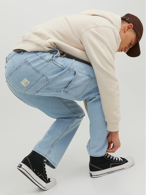 Jack & Jones Jack & Jones Jeansy Eddie 12229556 Světle modrá Loose Fit