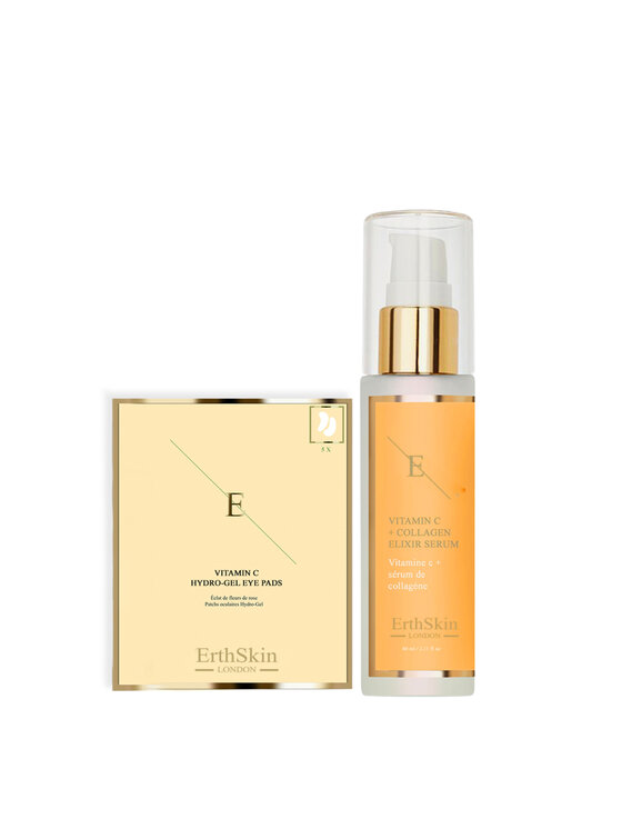 Serum Erthskin London, WITAMINA C + KOLAGEN ELIXIR SERUM 60ML + Witamina C Hydrożelowe płatki pod oczy x 5
