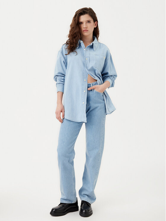 Calvin Klein Jeans Calvin Klein Jeans cămașă de blugi J20J225010 Albastru celest Oversize
