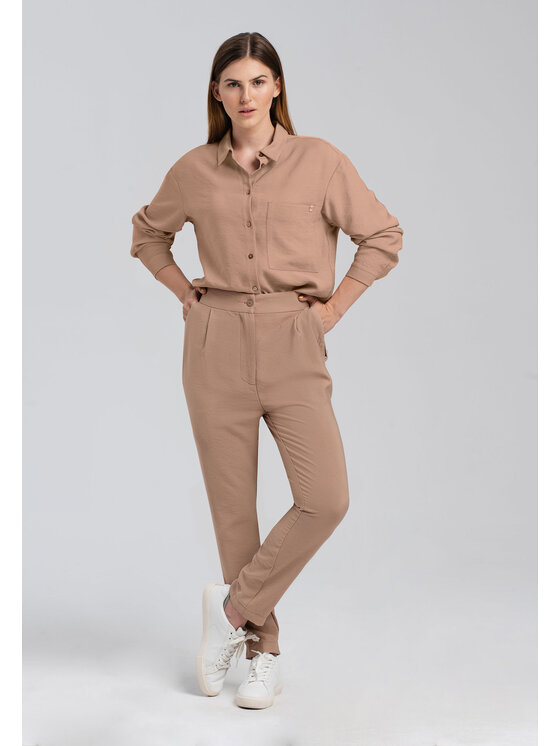 Look Made With Love Look Made With Love Koszula Malena Look 142 Beżowy Loose Fit