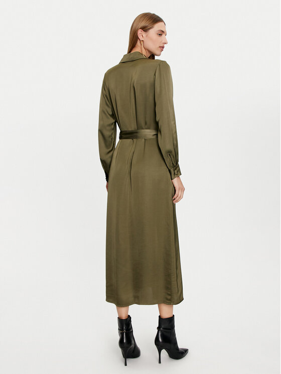 Haveone Haveone Sukienka koszulowa AWG-M017 Zielony Regular Fit
