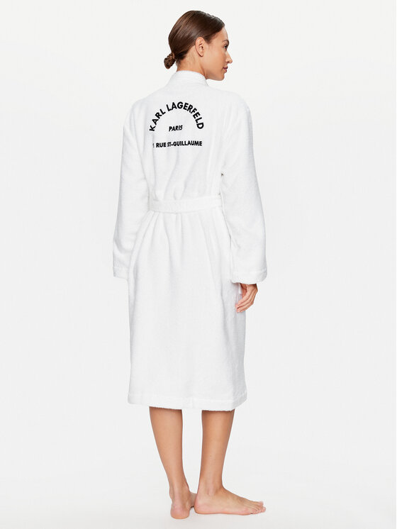 KARL LAGERFELD KARL LAGERFELD Szlafrok Unisex 215M2180 Biały Regular Fit
