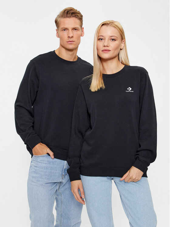 Converse Mikina Standard Fit Left Chest Star Chev Emb Crew Ft 10023861-A02 Čierna Regular Fit