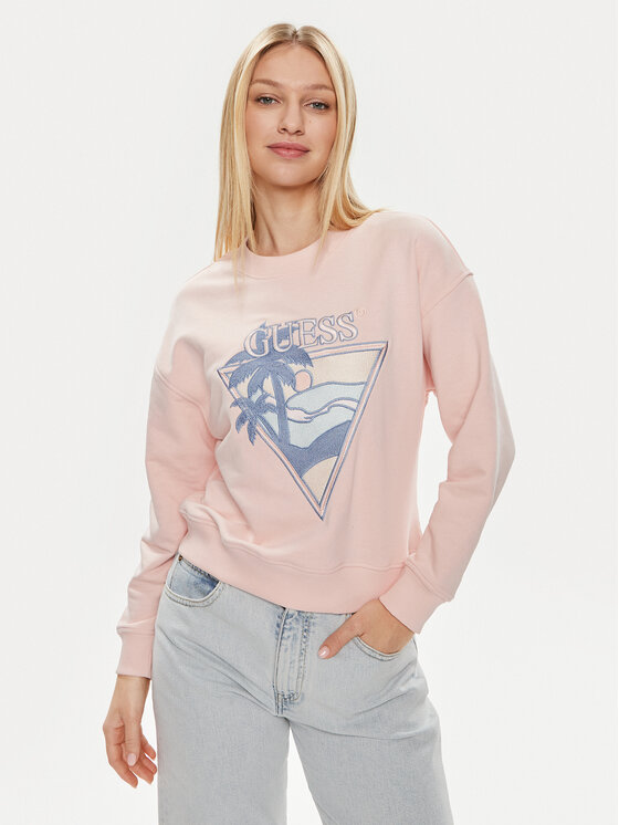 Guess Guess Μπλούζα W4GQ11 KBK32 Ροζ Relaxed Fit