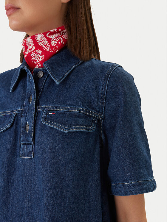 Tommy Jeans Tommy Jeans Džínové šaty DW0DW22989 Tmavomodrá Regular Fit