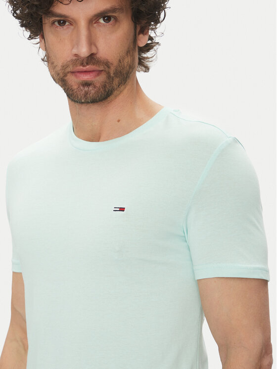 Tommy Jeans Tommy Jeans Majica DM0DM20363 Zelena Slim Fit