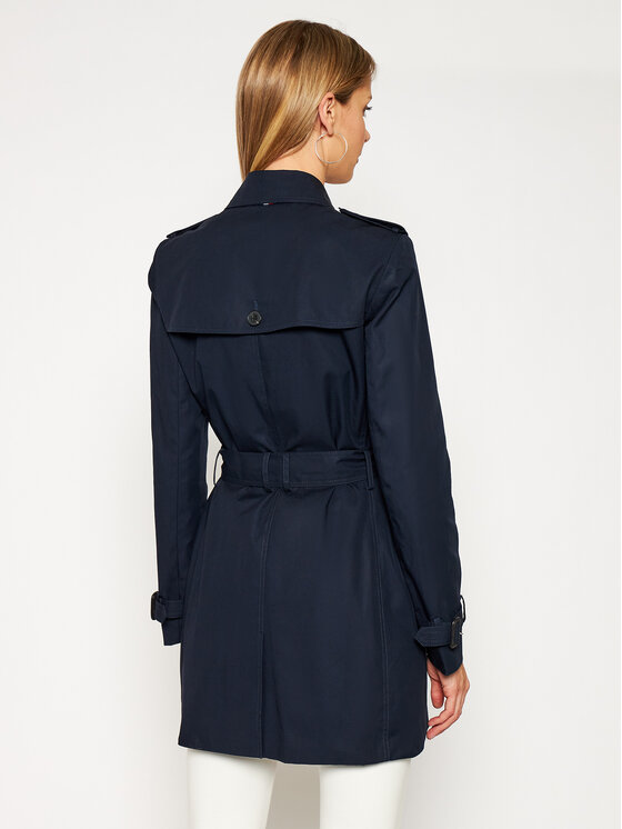 Tommy Hilfiger Tommy Hilfiger Trenčkot Heritage Single WW0WW24966 Mornarsko modra Regular Fit