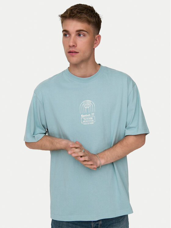 Only & Sons Only & Sons T-Shirt Malik 22029484 Niebieski Relaxed Fit