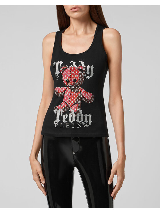 PHILIPP PLEIN PHILIPP PLEIN Tank top 1259 Czarny Skin Tight Fit