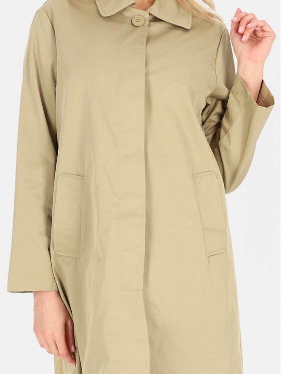 Perso Perso Płaszcz przejściowy BLE252535F Khaki Regular Fit