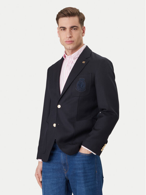 Tommy Hilfiger Sacou Pennu Crest Club MW0MW41807 Bleumarin Slim Fit