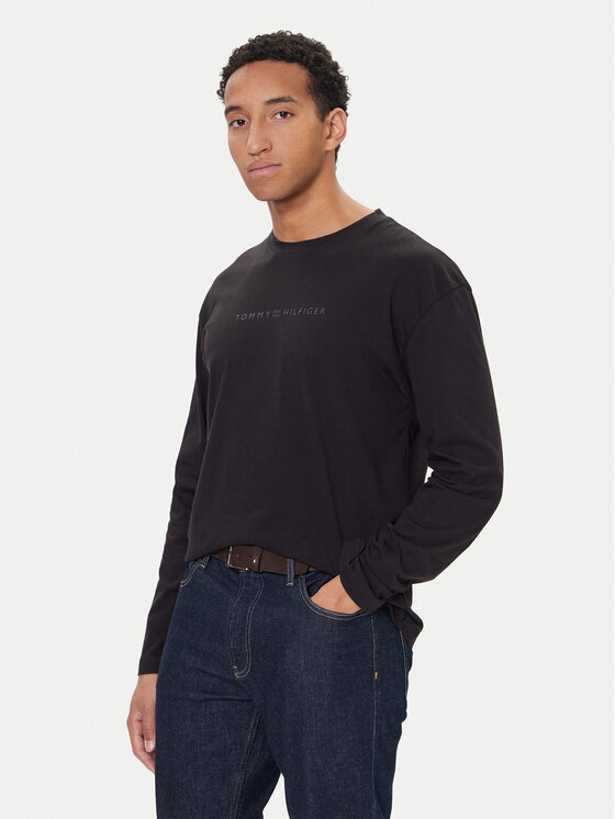 Tommy Hilfiger Tommy Hilfiger S dlouhým rukávem UM0UM03651 Černá Regular Fit