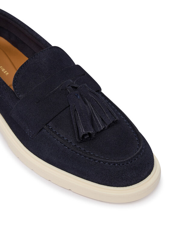 Tommy Hilfiger Tommy Hilfiger Mokaszin Light Suede Tassel Loafer FW0FW09285 Sötétkék