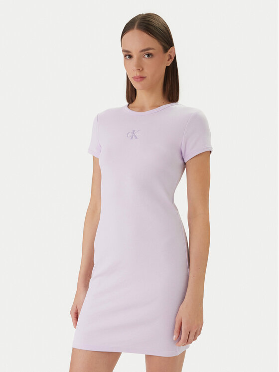 Calvin Klein Jeans Rochie de zi Monologo Baby LV047F241G Roz Slim Fit