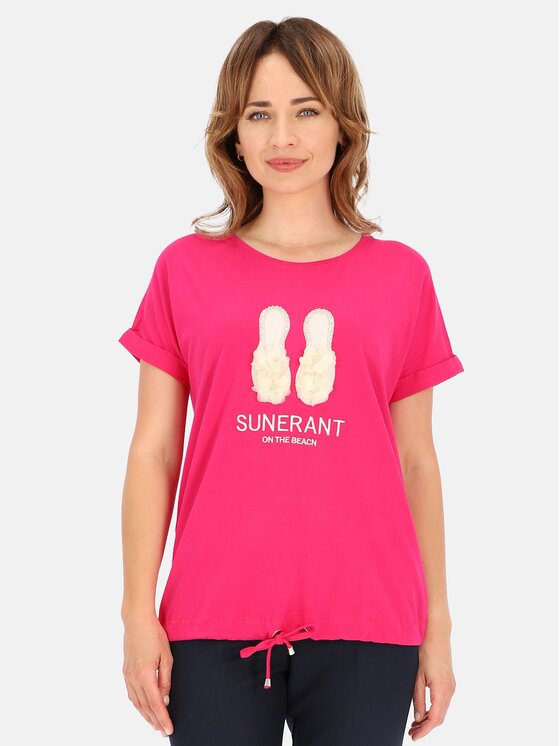 Perso Perso T-Shirt TCE249000F Fioletowy Regular Fit