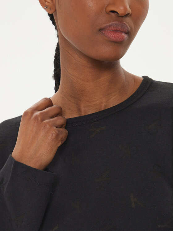 Calvin Klein Jeans Calvin Klein Jeans Blūze Burn Out J20J223628 Melns Regular Fit