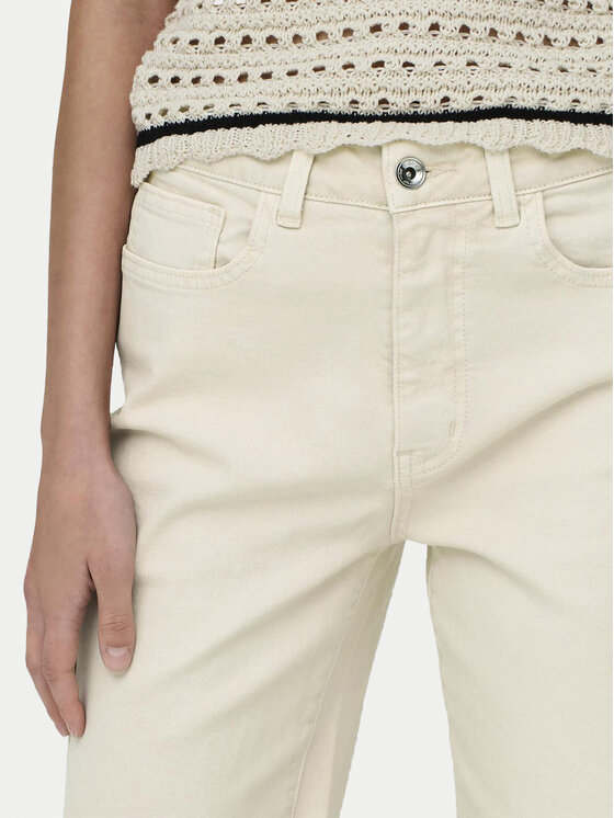 ONLY ONLY Szorty jeansowe Emily 15311258 Écru Mom Fit