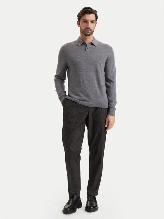 Calvin Klein Calvin Klein Polo LV04LD319G Szary Regular Fit